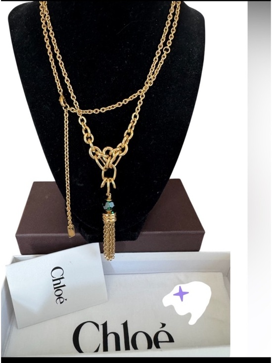 Chloe Jewelry - CHLOE GOLD BRASS CRYSTAL BEAD TASSEL NECKLACE BOX TISSUE DUST BAG  INFO